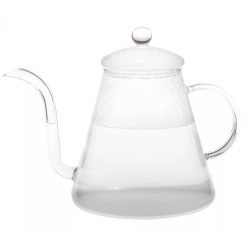   POUR OVER HŐÁLLÓ ÜVEG VÍZFORRALÓ KANNA GOMBOS TETŐVEL 1,2 L