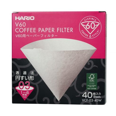 Hario Paper Filters for V60-03 Dripper - 40 Pieces